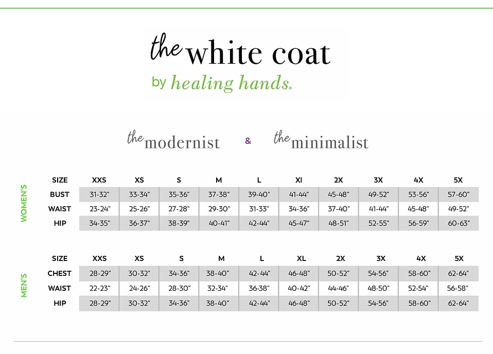 Lab Coat Sizing Chart